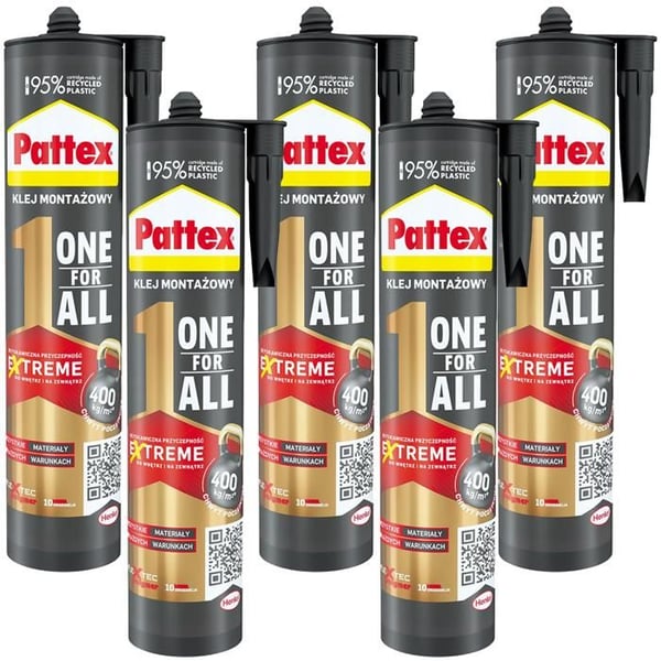 Monteringslim - Pattex - One For All 5x440g - Stark vidhäftning - Motståndskraftig mot fukt och stötar