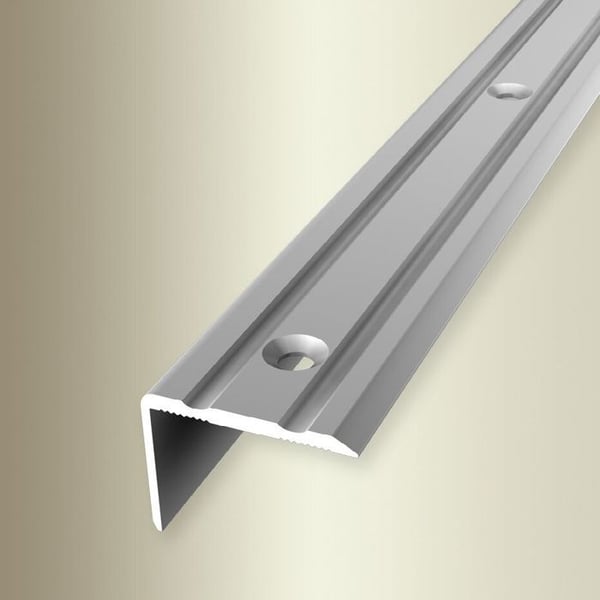 PROVISTON Vinkelprofil l 24,5 mm H 0 - 17 mm L 1000 mm Anodiserad aluminium Med spår Lätt att böja Silverfärgad Med fördjupade hål
