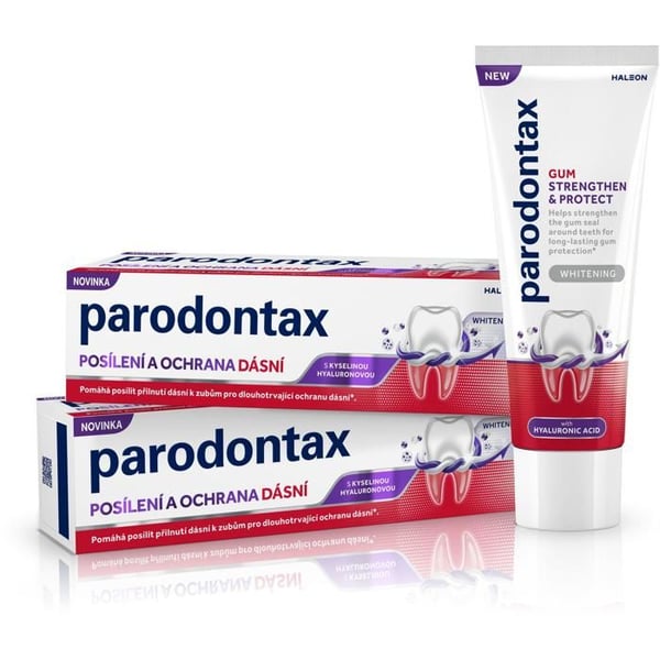 PARODONTAX Stärkning och skydd av tandköttet Blekning med hyaluronsyra 2×75 ml