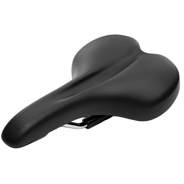 Ergonomisk cykelsadel 27 x 17 cm med fjädrar för stad och MTB svart