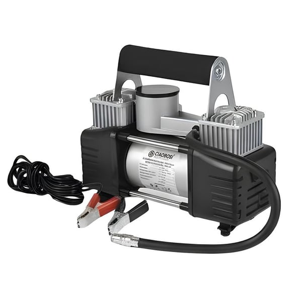 Luftkompressor - AVIZAR - 12V Dubbel Cylinder - 12V - Metallstruktur - För däck och verktyg