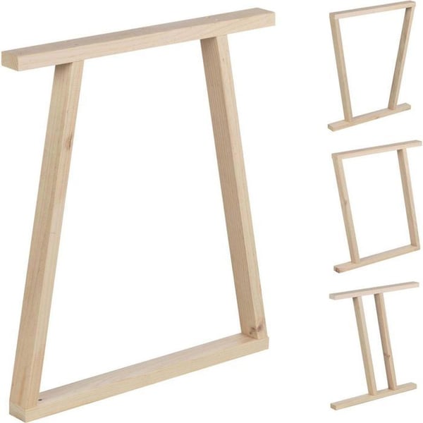 Modulära bordben - Bok - Modell 1 - Massiv furu - 64x5,8x75 cm - Klar att måla