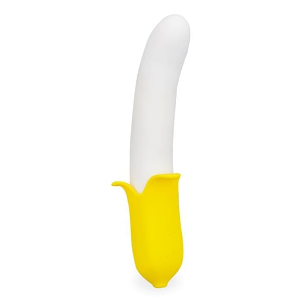 Automatisk vibrator med växelrörelse, handsfree i silikon Banana - Gul