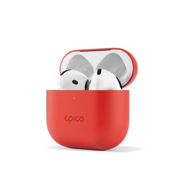 Siliconeetui Epico för AirPods 4 - röd