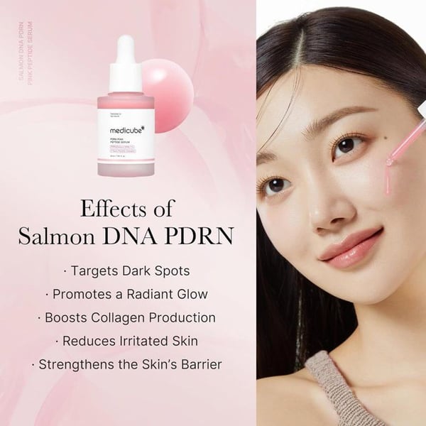 Serum - MEDICUBE - PDRN Pink Peptide Serum - 30ml - Rosenlys - Langvarig fugt - Mat hud