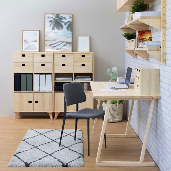 Modulära bordben - Bok - Modell 1 - Massiv furu - 64x5,8x75 cm - Klar att måla