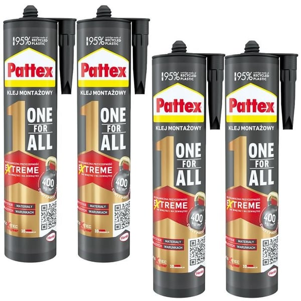 Montageklister - Pattex - One For All - Hög omedelbar vidhäftning - Inomhus utomhus - 4x440g