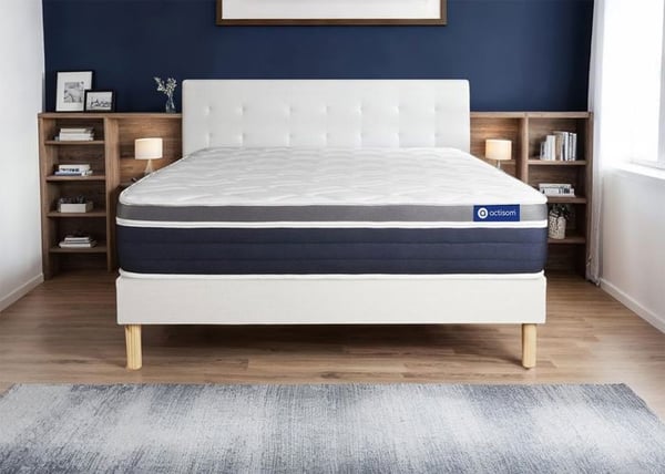 Madrass- och boxspringset 180x210 cm - Actiflex Confort - Vitt boxspringkit