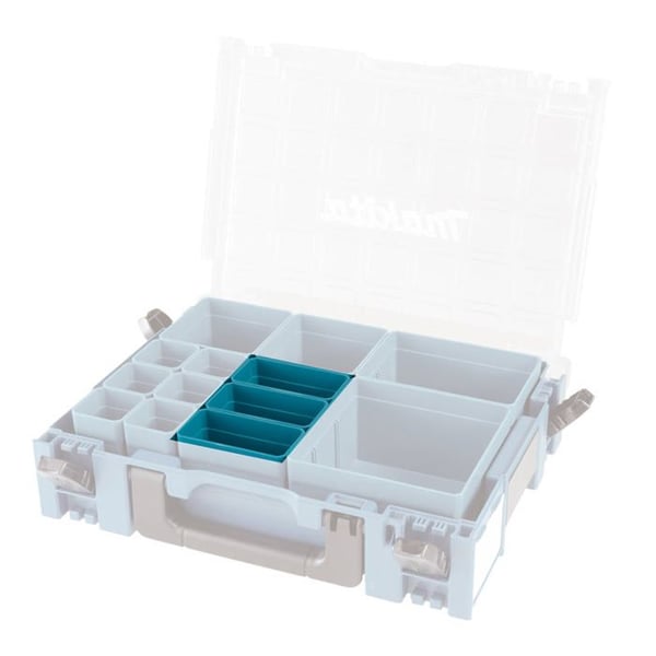Förvaringslåda - MAKITA - 191X94-1 - 3 fack - 50 x 100 mm - Färg petrol