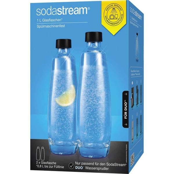 Glasflaskor - SodaStream - DUO - 2-pack - 1L - Diskmaskinskompatibla