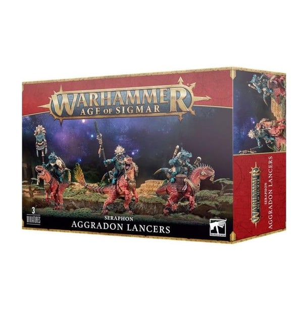 Figurine - Games Workshop - Warhammer AoS - Seraphon Aggradons - 95 delar - 3 figuriner - Svart