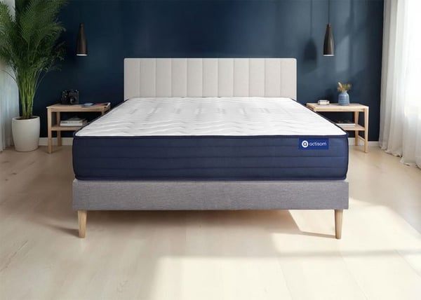 Madrass- och boxspringset 140x210 cm - Actimemo Life - Boxspringkit Grå