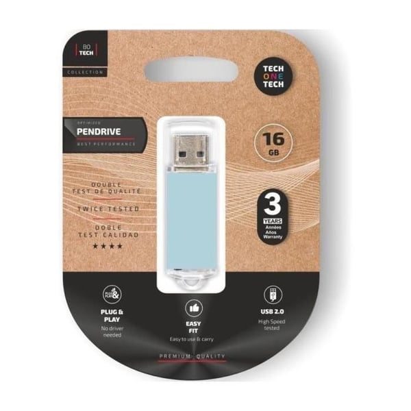 TECH ONE TECH Grundläggande Pendrive 16Gb USB 2.0 Blå