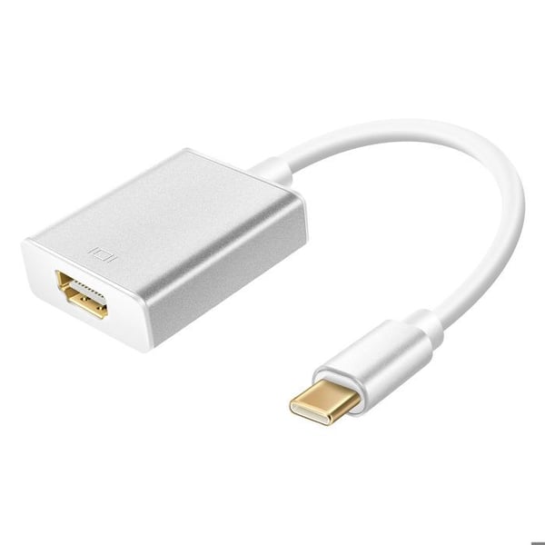 HDMI / USB-C-adapterkabel för smartphone bärbar dator video Ultra HD 4K vit