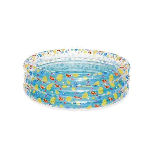 Bestway Uppblåsbar Pool 3 Ringar Transparent Tropisk 170x53 cm +6 År Trädgård 51048