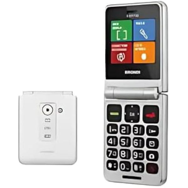 Senior Mobiltelefon - BRONDI - Flip - Dobbelt SIM - 3 Hurtigknapper - Hvid