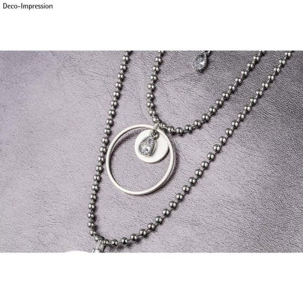 Mini - hänge i metall med strass Droppe, silver, 4,5x6,5mm, 2 st