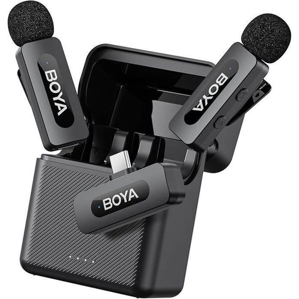 BOYA BY-V30 Mini Mikrofon trådlös, räckvidd 100m, USB C trådlösa lavaliermikrofoner för podcast, livestream, Tiktok video vlog