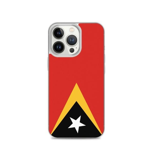 Mobilskal – Östtimors flagga – Kompatibel med iPhone 13 Pro – Mjuk skydd – Slitstark och stöttålig - Silikon - Pixelforma