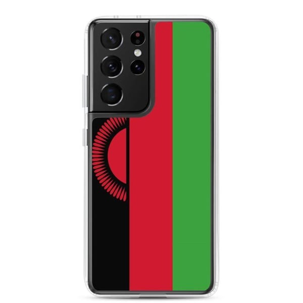 Mobilskal – Malawis flagga – Kompatibel med Samsung Galaxy S23 Plus – Mjukt fodral – Slitstarkt och stöttåligt – Pixelforma
