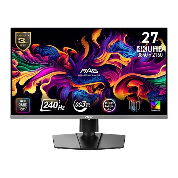 Spel-PC-skärm - MSI - 26.5" - UHD - 240Hz - QD-OLED-panel - 0,03ms - Höjdjusterbar - MAG 272UP QD-OLED X24