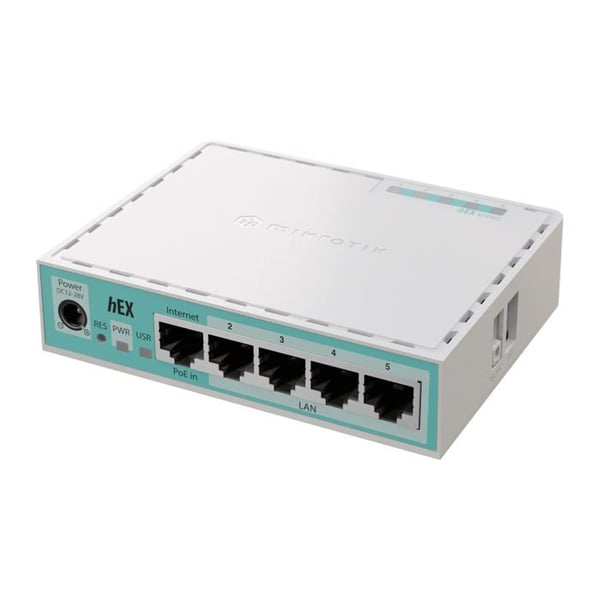 Router - MikroTik - hEX - 5 Gigabit-porte - 512 MB RAM - Hastighed 1 Gbps Router - MikroTik - hEX - 5 Gigabit-porte - 512 MB RAM - Hastighed 1 Gbps