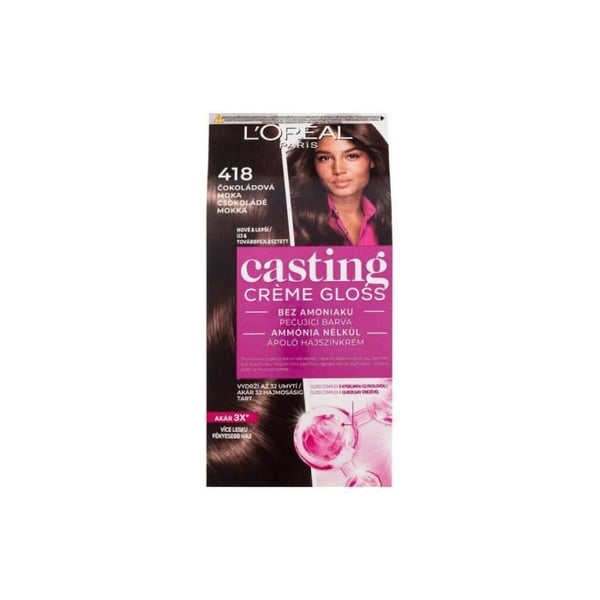Färgning - L'oréal Paris Casting Creme Gloss - 418 Chocolate Mocha - Kräm - Alla hårtyper
