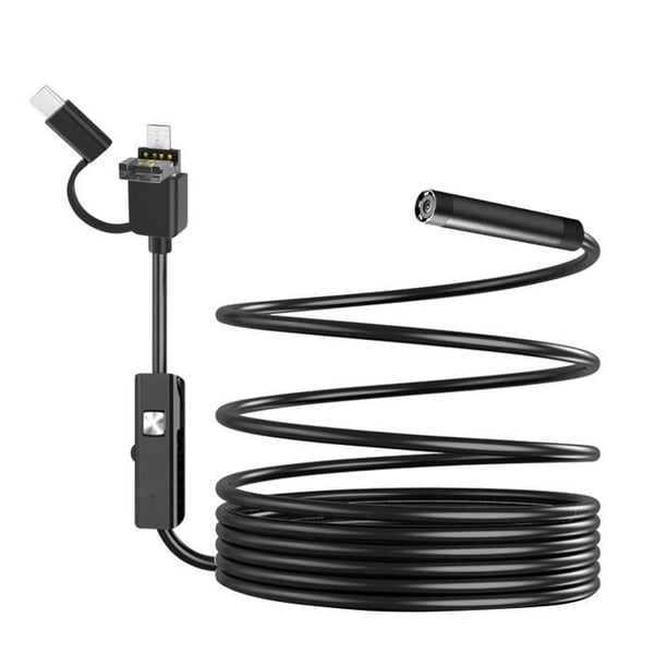 AVIZAR IP67 vattentätt endoskop - 5,5 mm inspektionskamera med USB-C, micro USB och USB-portar