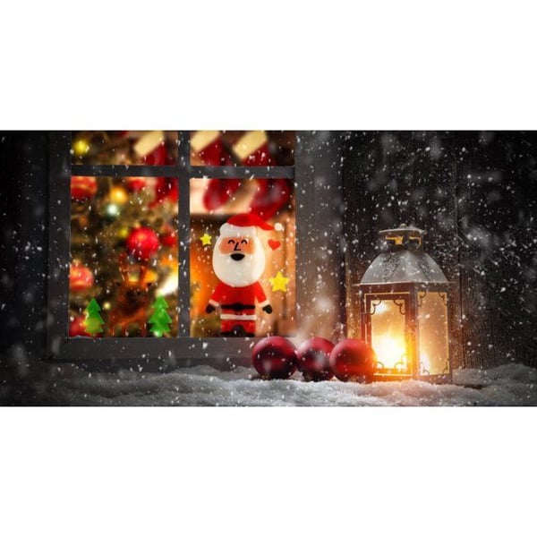 MégaCréa DIY - Fönsterdekoration Jul gelstatisk Tomte 13 delar