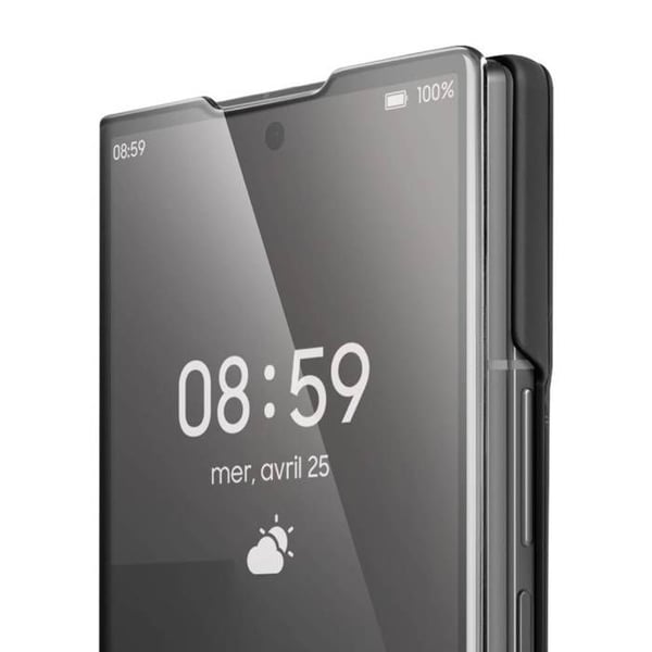 Skyddsfodral - AVIZAR - Galaxy Z Fold 7 - Klar Vy - Videostöd - Svart