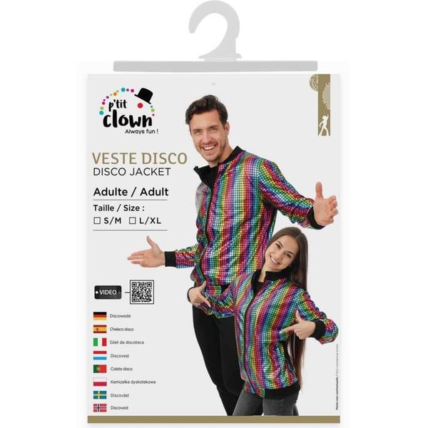 Discojacka - PTIT CLOWN - 24408 - Flerfärgad - Storlek S/M - Karneval, Halloween, Cosplay