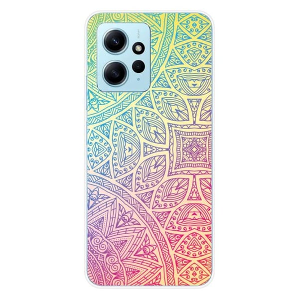 Tryckt silikonfodral som är kompatibelt med Xiaomi Redmi Note 12 4G Mandala Pastell