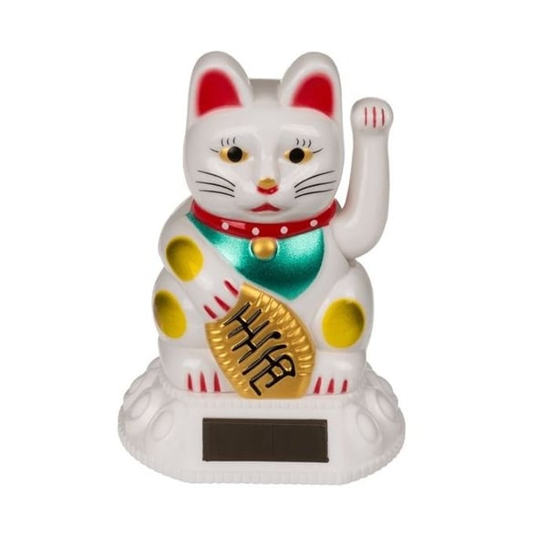 Chat Maneki Neko Solaire figurin med rörlig arm