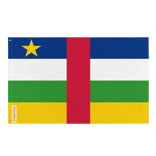Centralafrikanska republikens flagga – 96 x 144 cm – Polyester – Metallöglor – Hållbar
