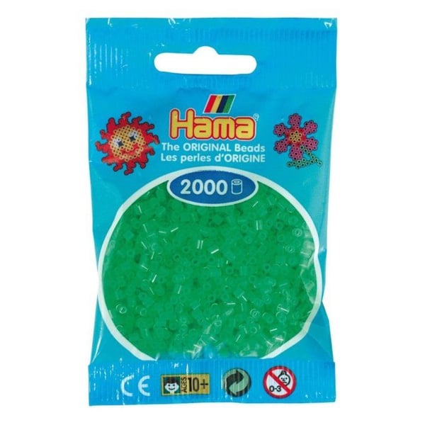 Hama - 2 000 mini pärlor (små pärlor Ø2,5 mm) neon grön