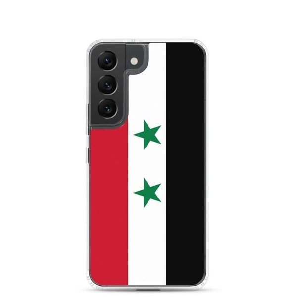 Telefonfodral – Syriens flagga – Kompatibel med Samsung Galaxy S22 Plus – Mjuk fodral – Slitstark och stöttålig – Pixelforma