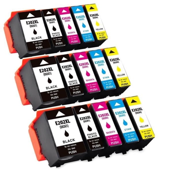15-pack bläckpatroner kompatibla med E202 XL för Epson Expression premium xp-6000 - Cyan/Liten svart/Gul/Magentar/Svart 15-pack bläckpatroner kompatibla med E202 XL för Epson Expression premium xp-6000 - Cyan/Liten svart/Gul/Magentar/Svart