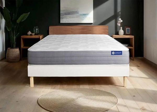 Madrass- och boxspringset 160x210 cm - Actiflex Dream - Vitt boxspringkit