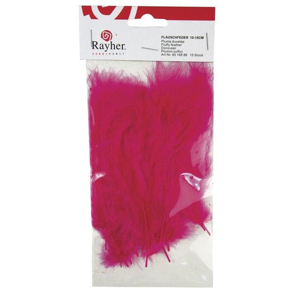 Plommat fjäder, fuchsia, 10 - 15 cm, 15 st