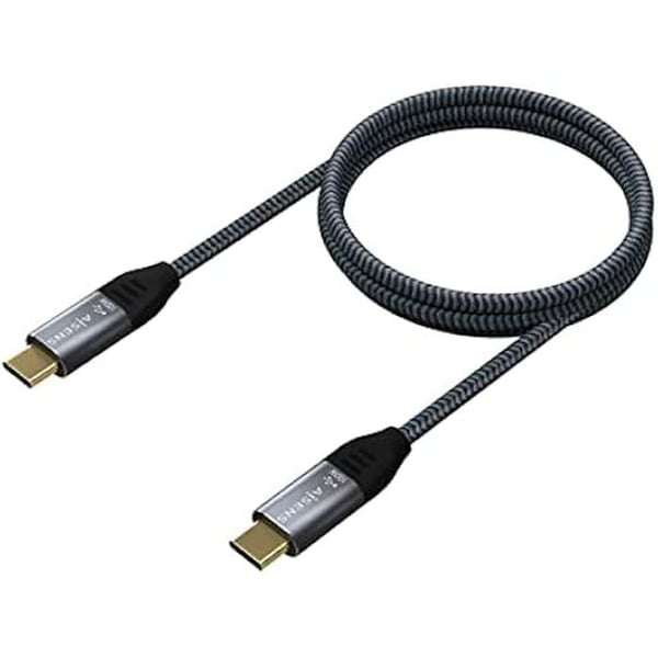AISENS - A107-0670 - USB 3.2 Gen2x2 20Gbps 5A 100W E-märkt kabel, typ USB-C/M-USB-C/M, grå, 0,6 m