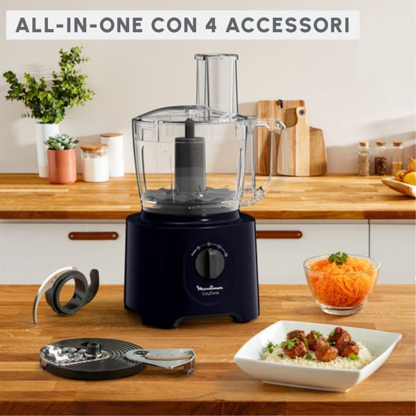 Moulinex Easy Force FP242810 Køkkenrobot 800W 2,4L Sort - 15 Funktioner