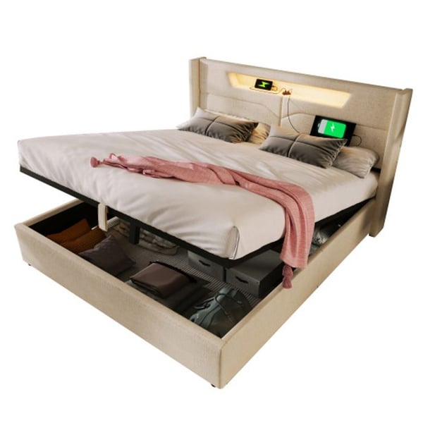 Lyst LED - MUVOE - 140x200cm - Polstret - USB Type C - LED-belysning