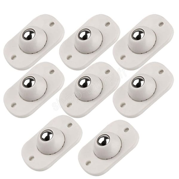 SHOP-STORY - ROLFIX_2x: Paket med 8 mini självhäftande universella hjul, motståndskraftiga och 360° svängbara