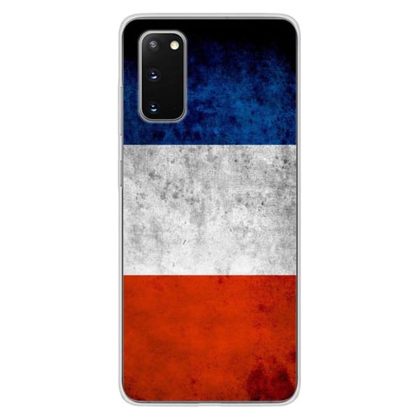 1001Coques - Silikonfodral kompatibelt med Samsung Galaxy S20 Plus - Mönster franska flaggan - Originaldesign tryckt i Frankrike