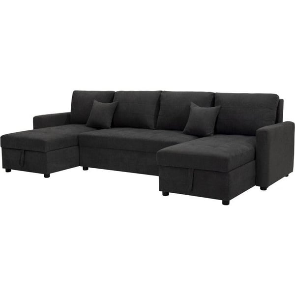 Panoramabäddsoffa med förvaringsutrymmen "Antoine" - 5 platser - Mörkgrå