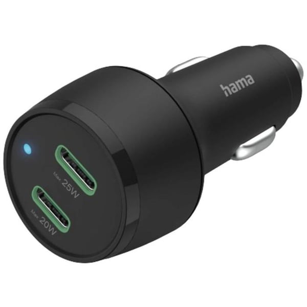 Hama Bil Laddare 45W USB 45 W 2x USB-C® Power Delivery svart för bil, för lastbil