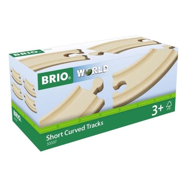 Små böjda skenor - BRIO - Set med 4 element i bokträ - Blandat - Inredning