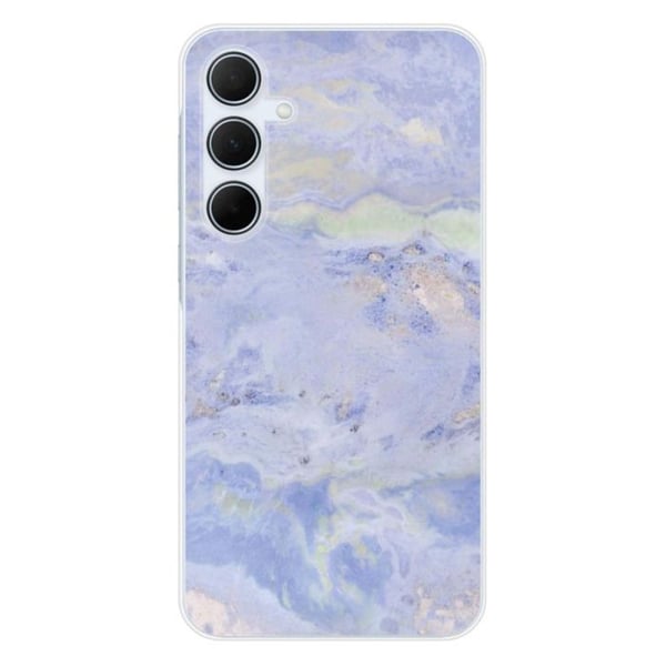 Tryckt silikonfodral som är kompatibelt med Samsung Galaxy A35 5G blå marmor