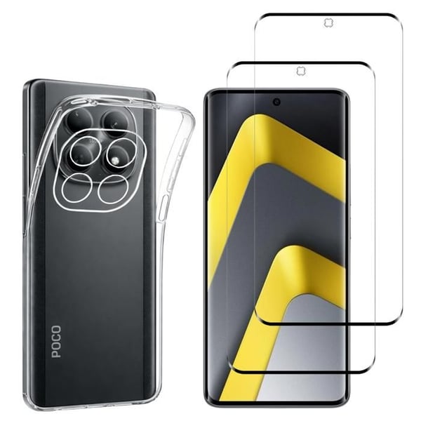 Skyddsfodral för Xiaomi Poco M8 5G och 2 Härdat Glas Skärmskydd Phonillico®