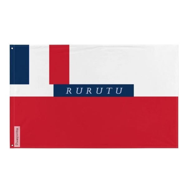 Franskt protektoratsflagga över Rurutu – 192 x 288 cm – Polyester – Metallöglor – Hållbar